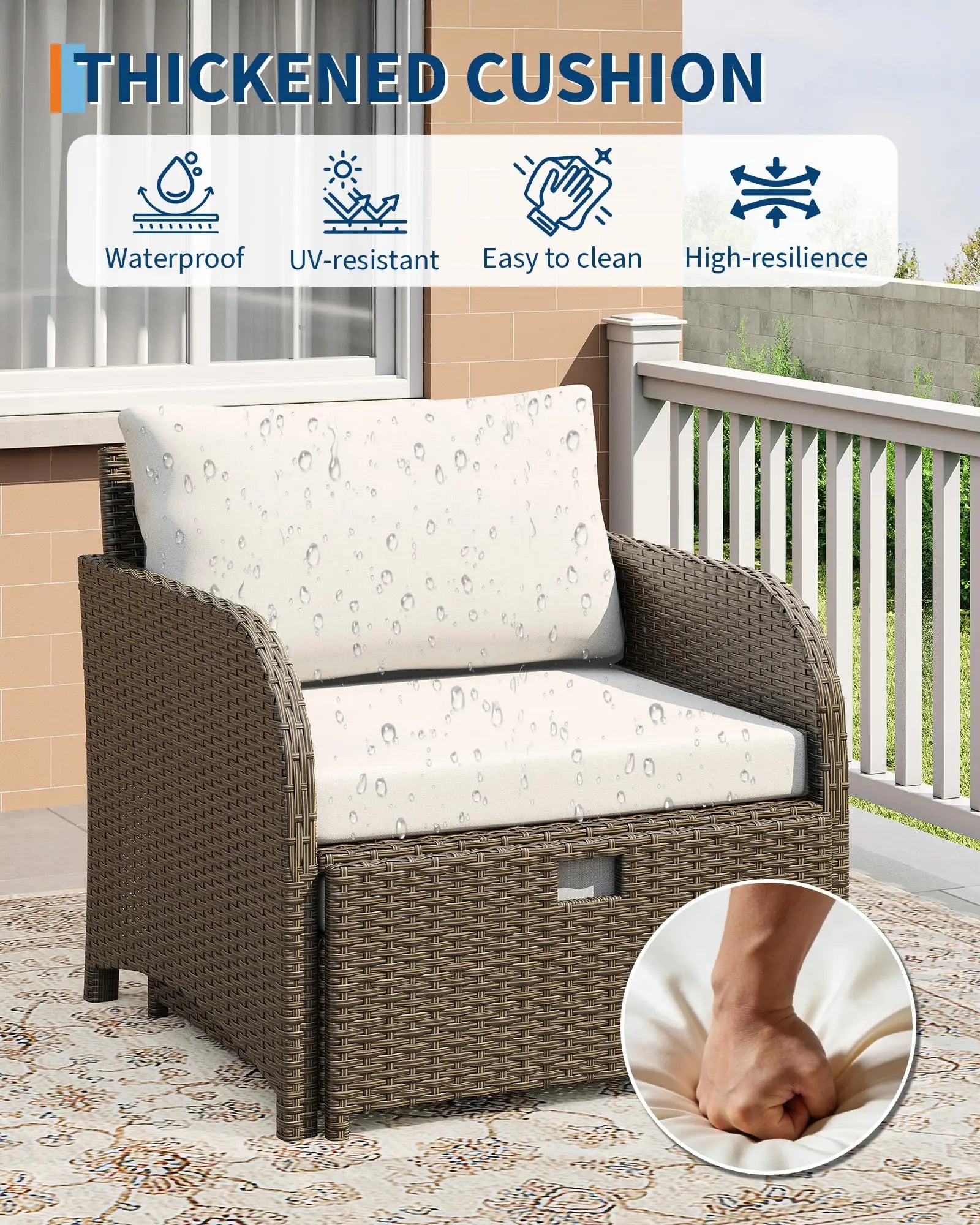 5-Piece Rattan Patio Furniture Set