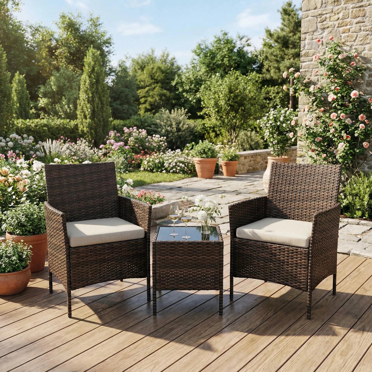 3-Piece Outdoor Patio Bistro Set