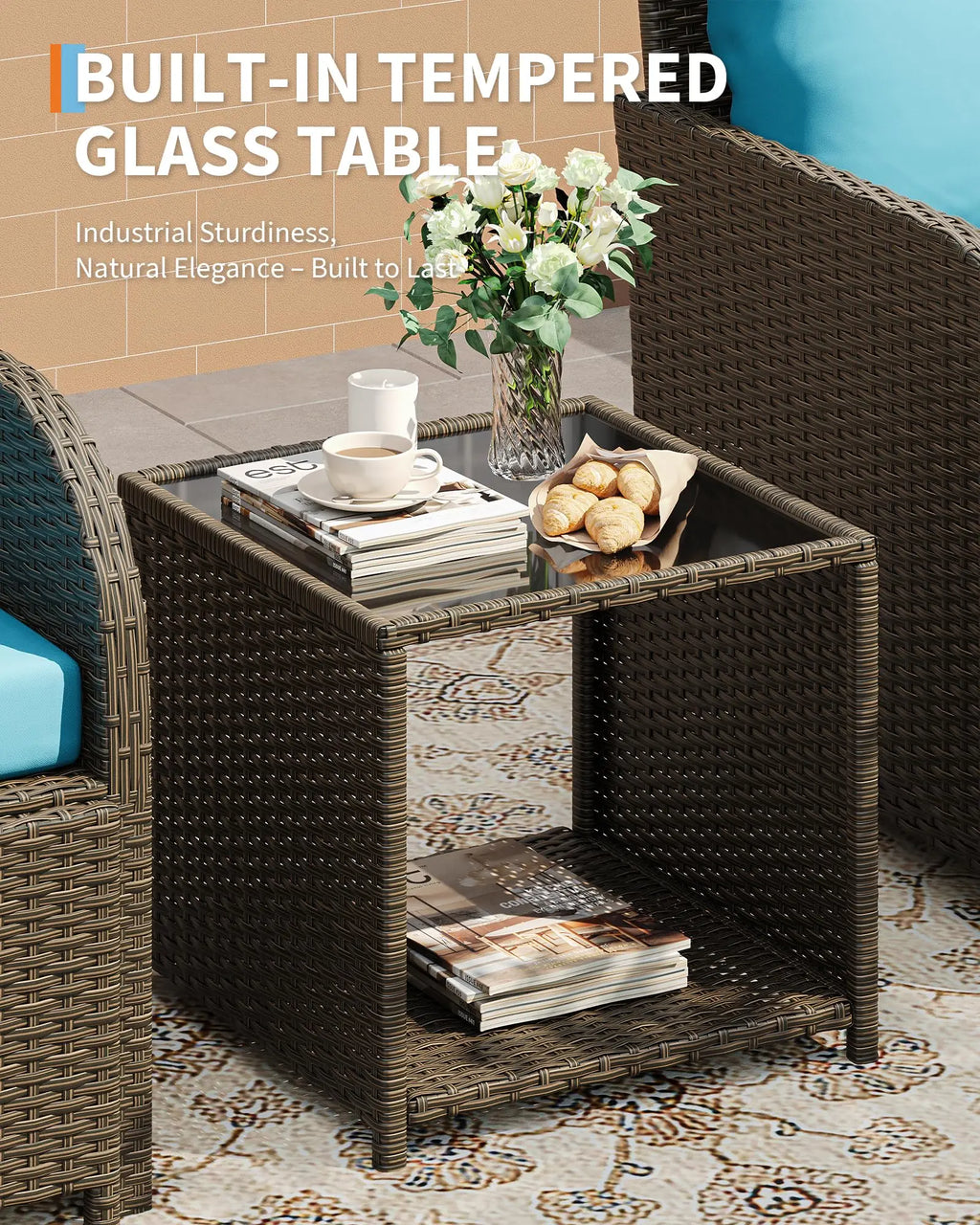 5-Piece Rattan Patio Furniture Set