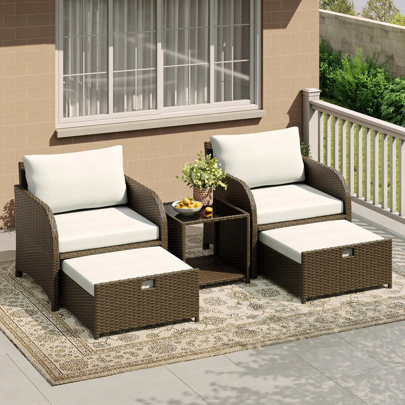 5-Piece Rattan Patio Furniture Set