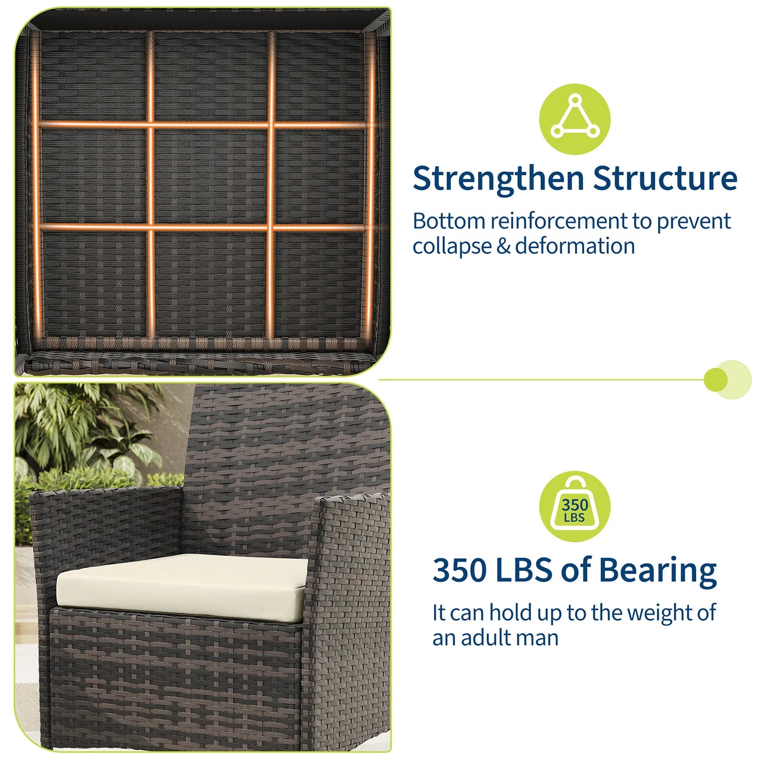 3-Piece Outdoor Patio Bistro Set