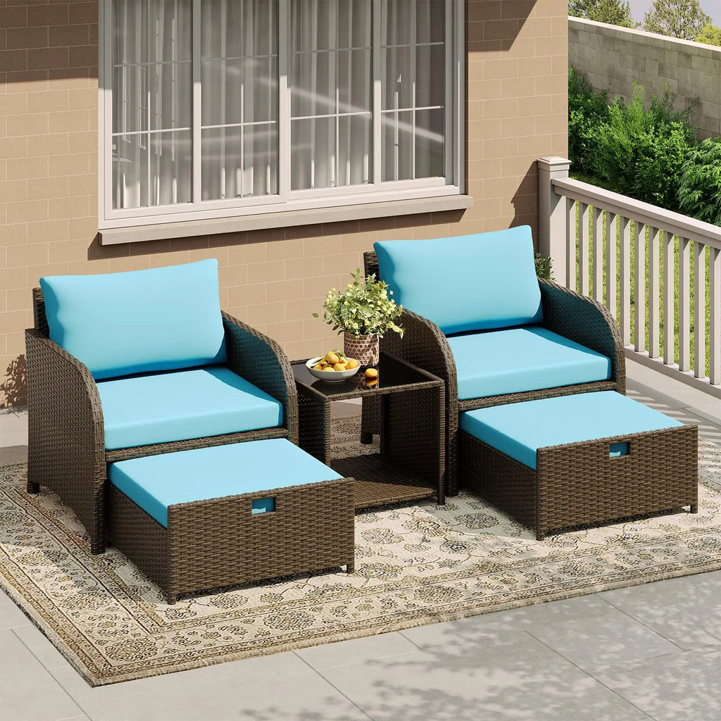 5-Piece Rattan Patio Furniture Set