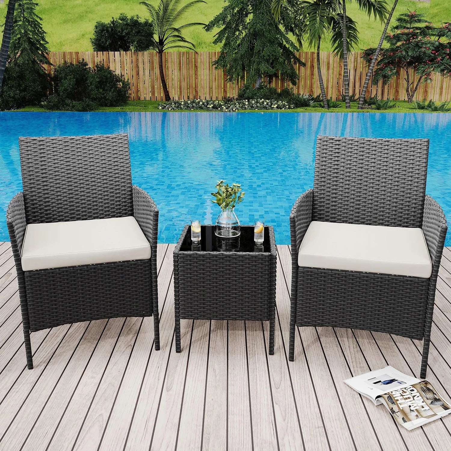 3-Piece Outdoor Patio Bistro Set